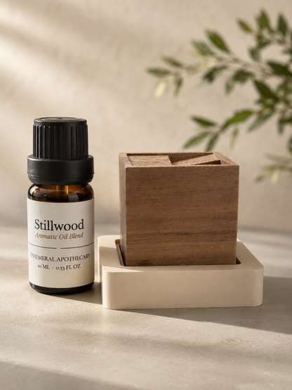 Quiet Well + Stillwood — Wooden Diffuser Set