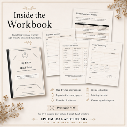 Lip Balm + Hand Balm Workbook | DIY Skincare Formula Guide