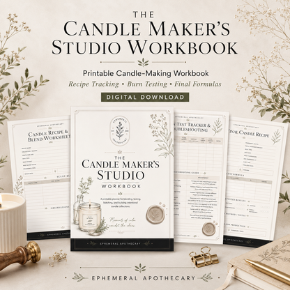 The Candle Maker’s Studio Workbook | Printable Candle Recipe Planner + Burn Test Log