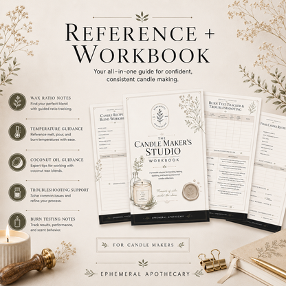 The Candle Maker’s Studio Workbook | Printable Candle Recipe Planner + Burn Test Log