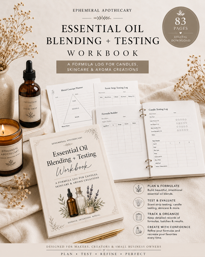 Essential Oil Blending Workbook PDF | Formula Testing Log