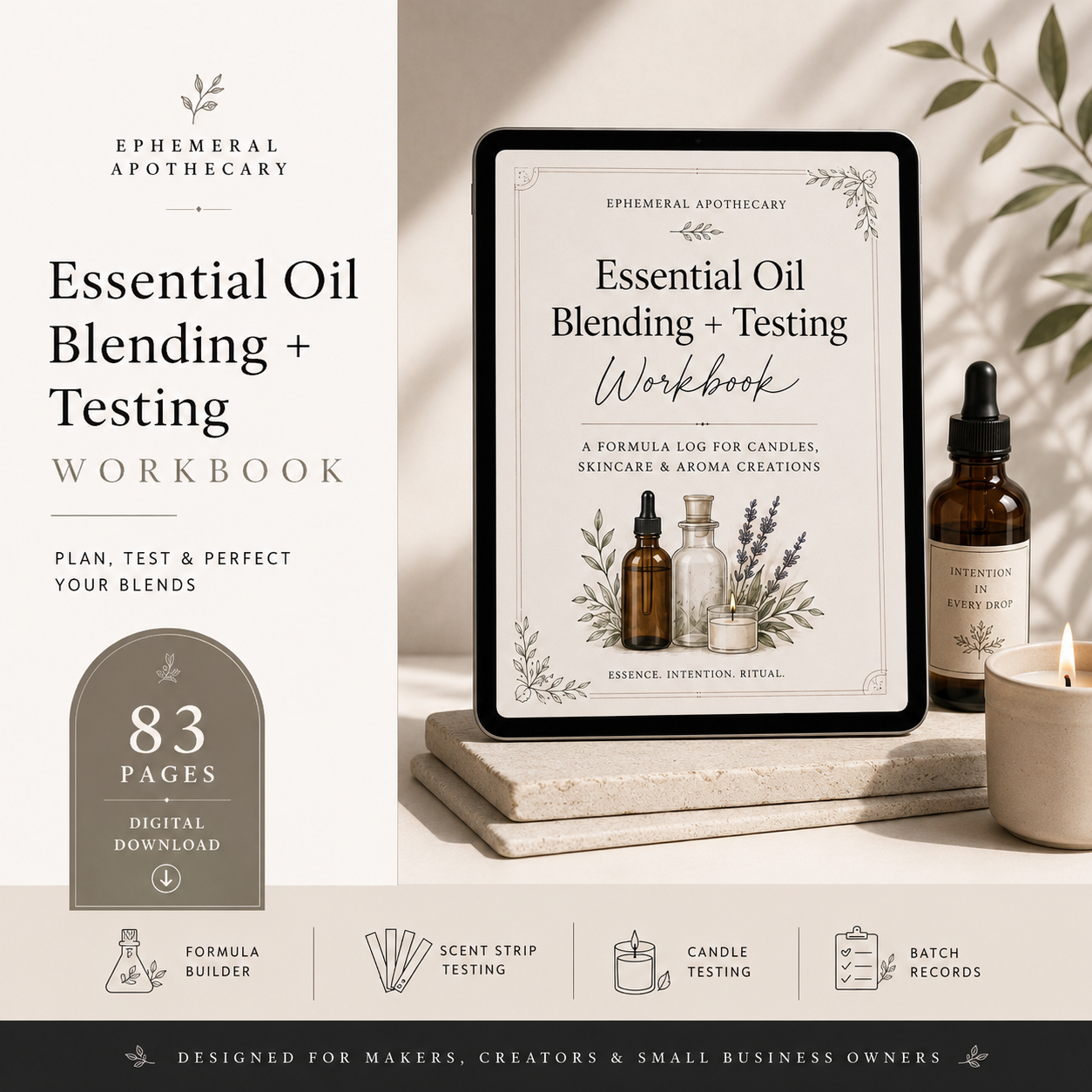 Essential Oil Blending Workbook PDF | Formula Testing Log