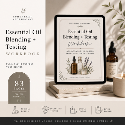 Essential Oil Blending Workbook PDF | Formula Testing Log