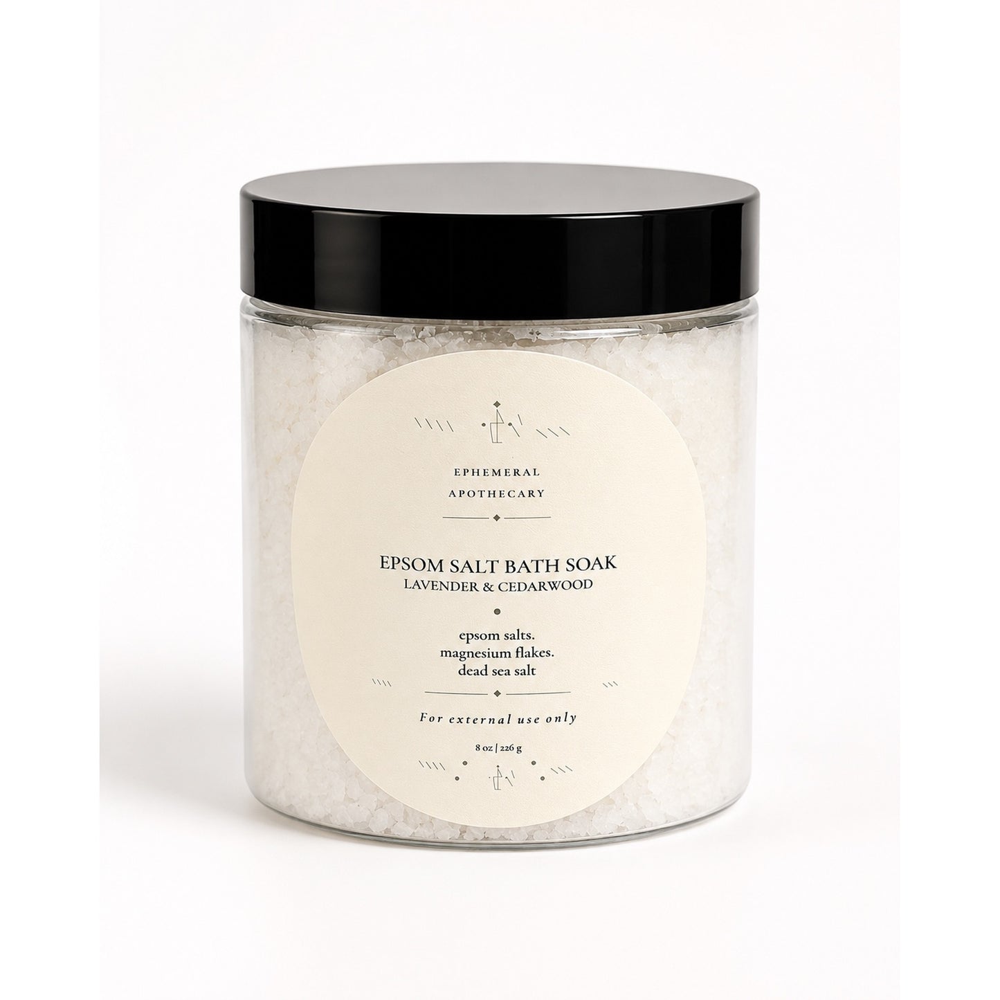 Lavender & Cedarwood Epsom Salt Bath Soak | Magnesium Mineral Bath Soak | 8oz