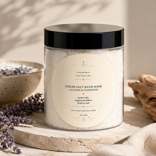 Lavender & Cedarwood Epsom Salt Bath Soak | Magnesium Mineral Bath Soak | 8oz