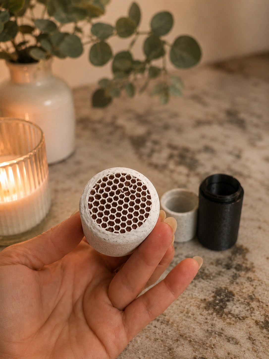 3D-printed match holder with honeycomb strike insert